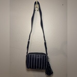 EUC - Michael Kors Brooklyn Large Leather Applique Camera Bag in Washed Denim